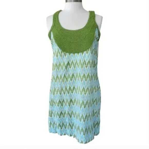 Gretchen Scott Designs | Dresses | Nwot Gretchenscott Zulu Chevron Geo  Print Beaded Cotton Dress | Poshmark
